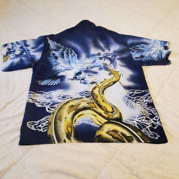 Dragon Eagle Button Shirt Size L Large VINTAGE Conspiracy - Picture 7 of 10